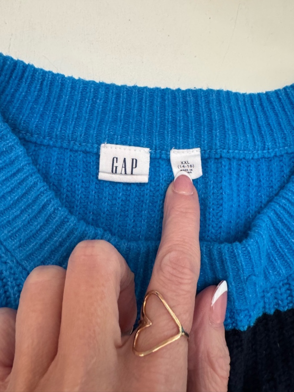 GAP Bright Blue Ribbed Knit Sweater - Picture 2 of 4